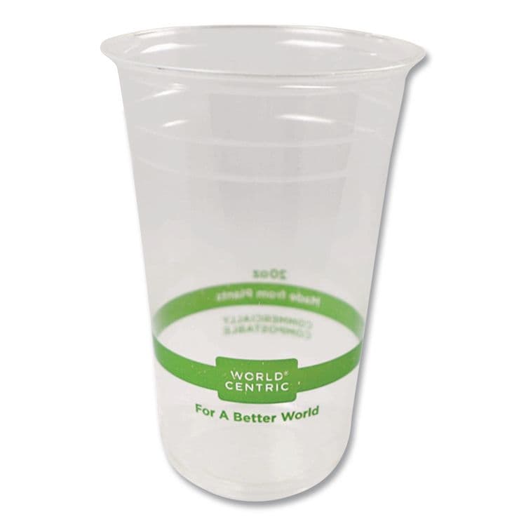WORLD CENTRIC PLA Clear Cold Cups, 20 oz, Plastic, Clear, 1,000/Carton (WORCPCS20)
