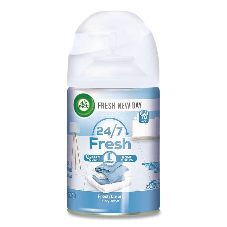 RECKITT BENCKISER Freshmatic Ultra Spray Refill, Fresh Linen, 5.89 oz Aerosol Spray, 6/Carton (RAC82314CT) thumbnail 2