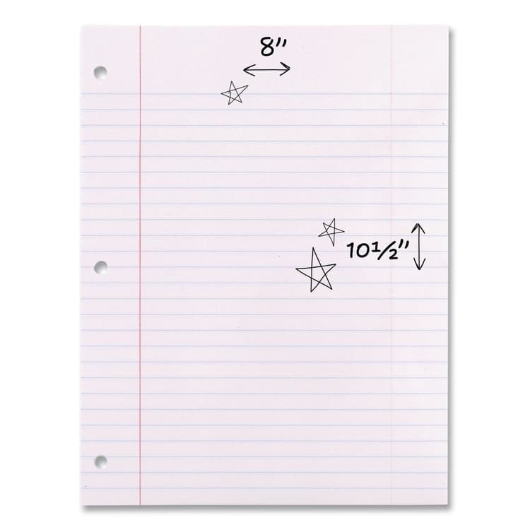 MEAD PRODUCTS Filler Paper, 3-Hole, 8 x 10.5, Wide/Legal Rule, 200/Pack (MEA15200) thumbnail 3