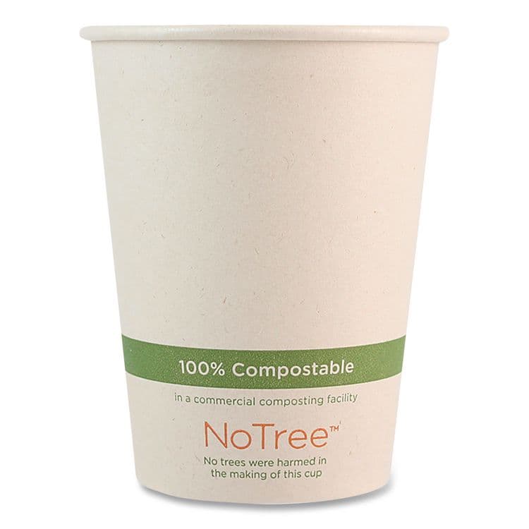 WORLD CENTRIC NoTree Paper Hot Cups, 12 oz, Natural, 1,000/Carton (WORCUSU12)