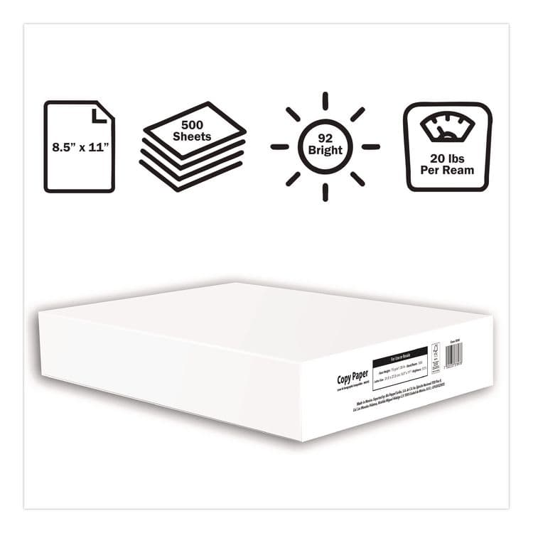 LIBERTY PAPER Office Paper, 92 Bright, 20 lb Bond, 8.5 x 11, White, 500 Sheets/Ream,10 Reams/Carton, 40 Cartons/Pallet, 21 PLT/Truckload (LPPXG811W9T2) thumbnail 2