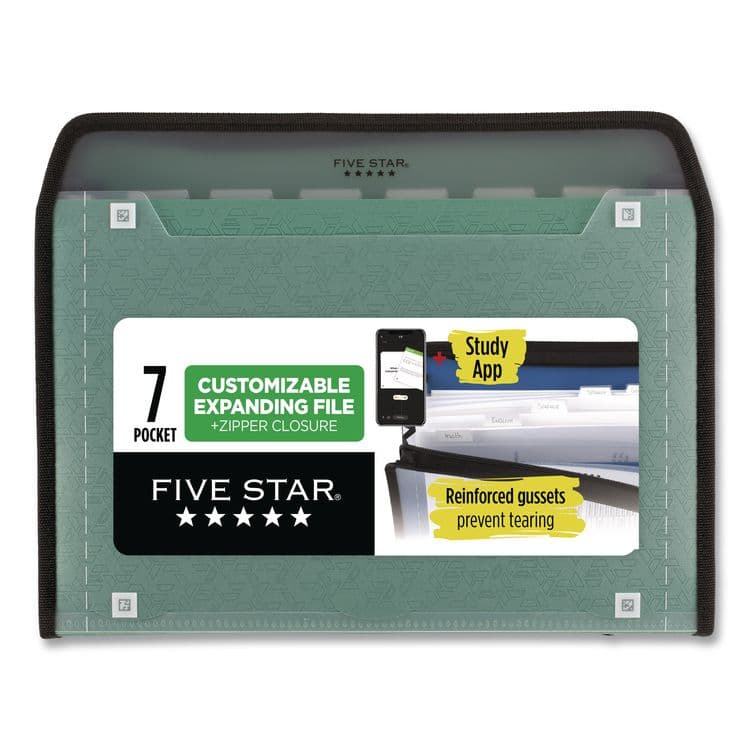 MEAD PRODUCTS Expanding File, 7.5" Expansion, 7 Sections, Zipper Closure, Letter Size, Randomly Assorted Colors (MEA350099) thumbnail 2