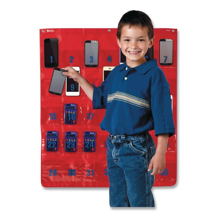 LEARNING RESOURCES Multi-Use Storage Pocket Chart, 35 Pockets, 13 x 18, Red (LRNLER0056) thumbnail 4