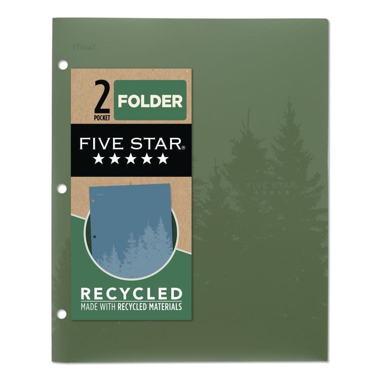 MEAD PRODUCTS Recycled Plastic Two-Pocket Folder, Side: 3-Hole Punched, Accommodates 11 x 8.5 Sheets, Randomly Assorted Colors (MEA330027) thumbnail 2