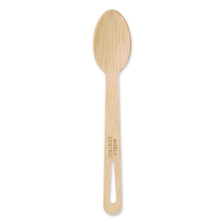 WORLD CENTRIC Bamboo Cutlery, Spoon, Paper, Natural, 2,000/Carton (WORSPBB67)