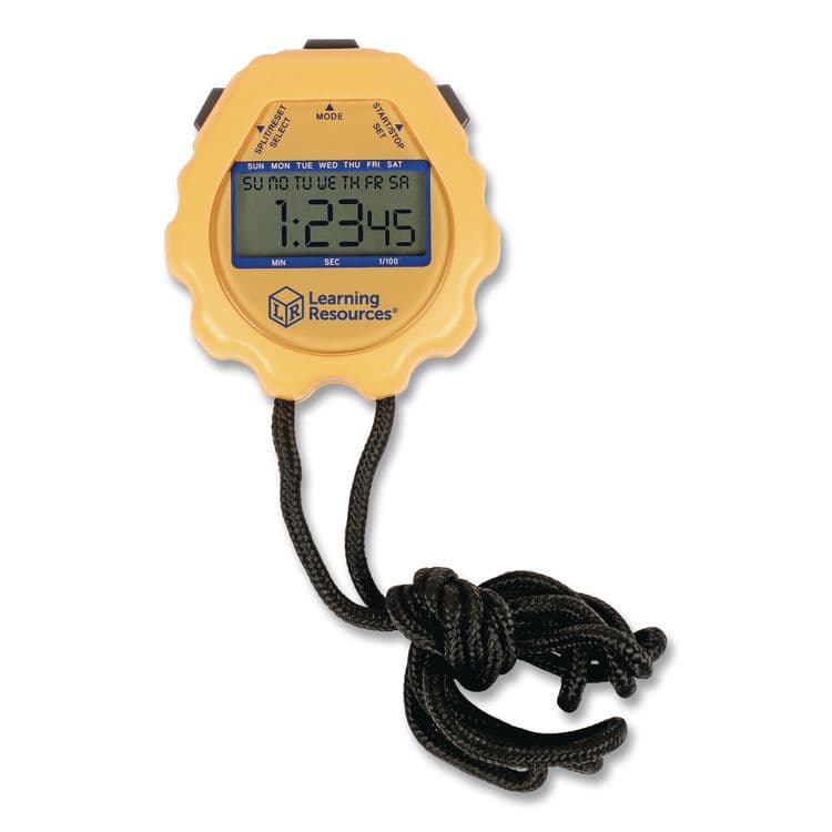 LEARNING RESOURCES Big Digit Stopwatch, Accurate to 1/100 Second, Yellow, Black Lanyard (LRNLER0525) thumbnail 2