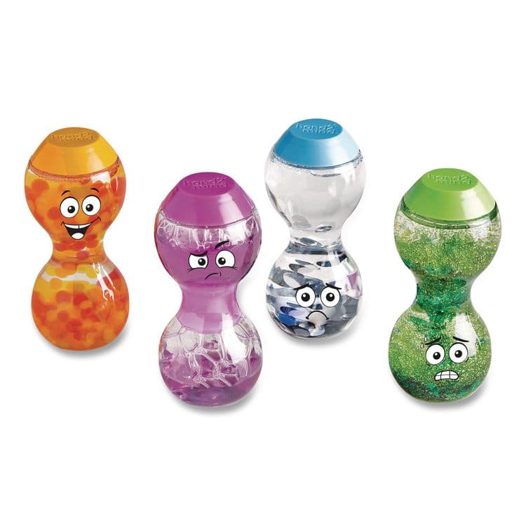 LEARNING RESOURCES Express Your Feelings Sensory Bottles, Ages 18 Months and Up, Assorted Colors, 4 Bottles (HDM96242)
