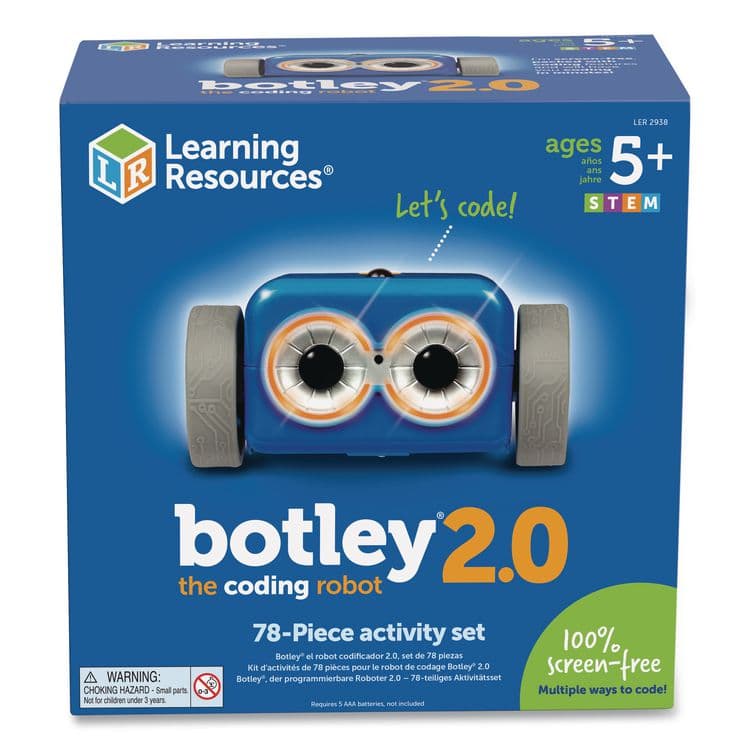 LEARNING RESOURCES Botley 2.0 the Coding Robot Activity Set, Grades K to 5, 78 Pieces (LRNLER2938)