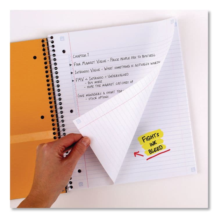 MEAD PRODUCTS Wirebound Notebook, 1-Subject, Medium/College Rule, Assorted Cover Colors, (100) 11" x 8.5" Sheets, 3/Pack (MEA820189) thumbnail 3