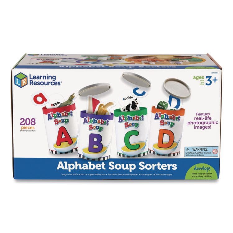 LEARNING RESOURCES Alphabet Soup Sorters, Pre-K to K, 208 Pieces (LRNLER6801)