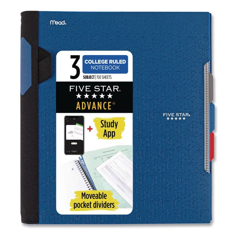 MEAD PRODUCTS Advance Wirebound Notebook, 3-Subject, Medium/College Rule, Randomly Assorted Cover Color, (150) 11 x 8.5 Sheets (MEA06324)
