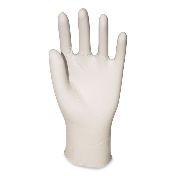BOARDWALK General-Purpose Latex Gloves, Powder-Free, Medium, 4.4 mil Thick, 12" Long, Natural, 100/Box (BWK345MBX) thumbnail 2