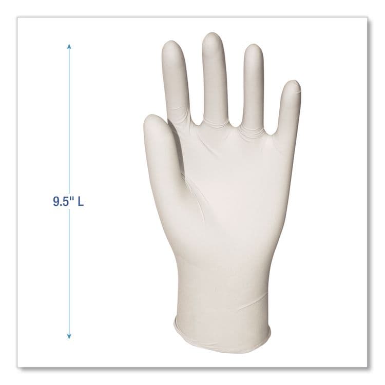 BOARDWALK Powder-Free Synthetic Vinyl Gloves, Medium, 4 mil Thick, 9.5" Long, Beige, 100/Box (BWK315MBX) thumbnail 3