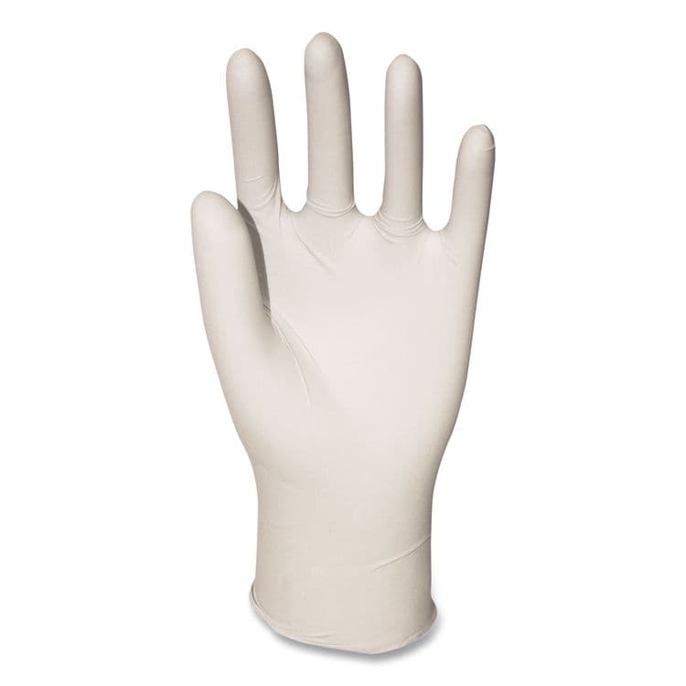 BOARDWALK Powder-Free Synthetic Vinyl Gloves, Medium, 4 mil Thick, 9.5" Long, Beige, 100/Box (BWK315MBX) thumbnail 2