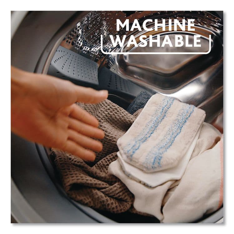 FREUDENBERG HOUSEHOLD PRODUCTS H2prO Flat Mop Head Replacement, 9.25 x 4.38, Blue/White, 2/Pack, 6 Packs/Carton (FHD175782CT) thumbnail 2