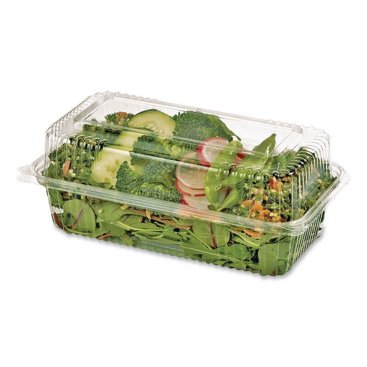 WORLD CENTRIC PLA Hinged Clamshells, 23 oz, 4.9 x 9 x 3.5, Clear, Plastic, 200/Carton (WORKLCS95N) thumbnail 2