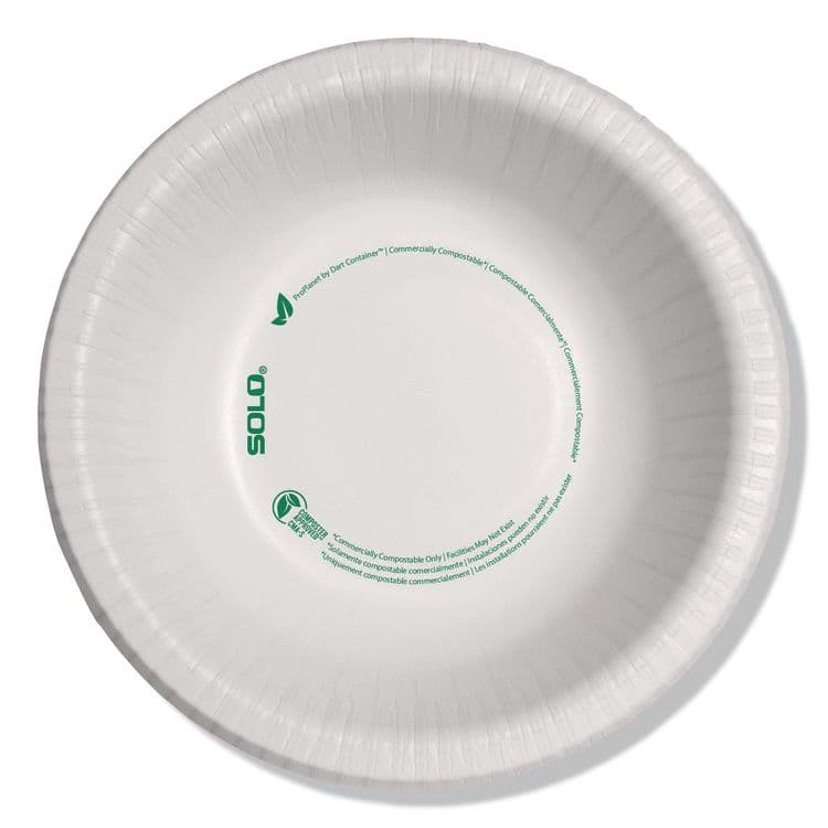 DART Compostable Paper Dinnerware, ProPlanet Seal, Bowl, 12 oz, White, 1,000/Carton (SCCHB12PLANET)