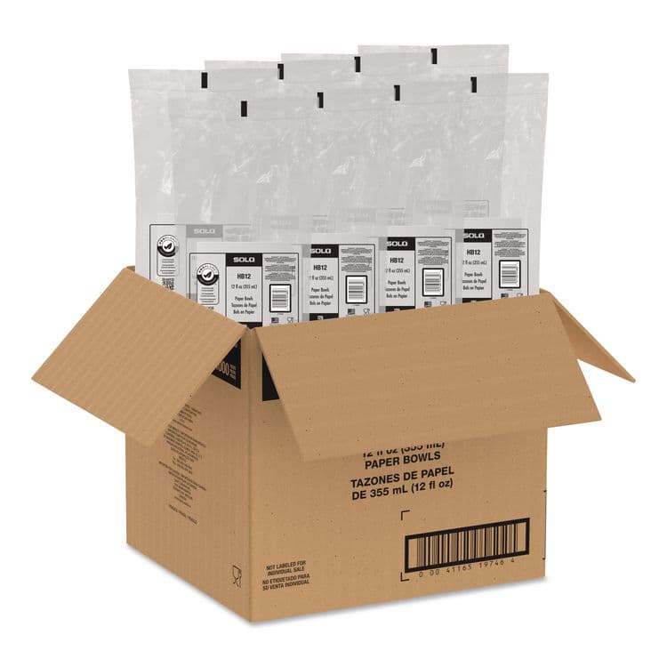 DART Compostable Paper Dinnerware, ProPlanet Seal, Bowl, 12 oz, White, 1,000/Carton (SCCHB12PLANET) thumbnail 4