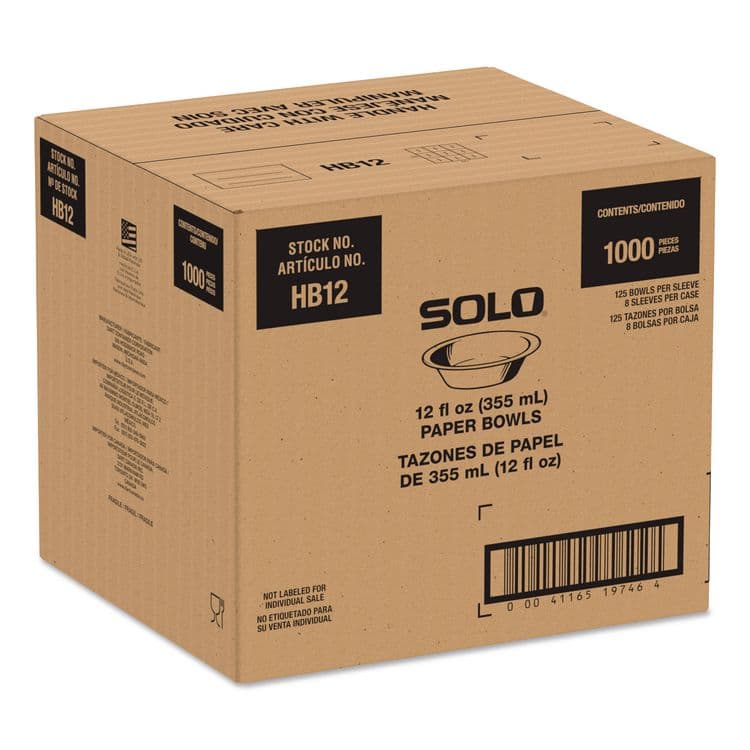 DART Compostable Paper Dinnerware, ProPlanet Seal, Bowl, 12 oz, White, 1,000/Carton (SCCHB12PLANET) thumbnail 3