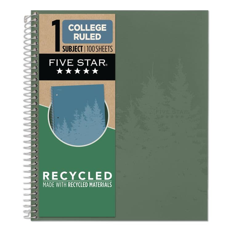 MEAD PRODUCTS Recycled Notebook, 1-Subject, Medium/College Rule, Randomly Assorted Cover Color, (100) 11 x 8.5 Sheets (MEA820053)