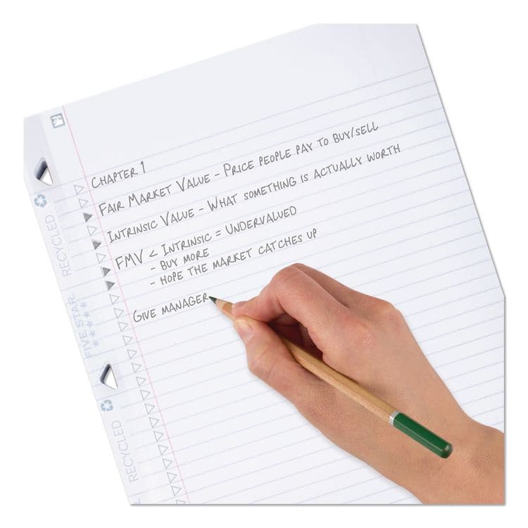 MEAD PRODUCTS Reinforced Recycled Filler Paper Plus Study App, 3-Hole, 8.5 x 11, College Rule, 80/Pack (MEA170023) thumbnail 3