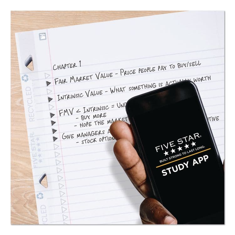 MEAD PRODUCTS Reinforced Recycled Filler Paper Plus Study App, 3-Hole, 8.5 x 11, College Rule, 80/Pack (MEA170023) thumbnail 2