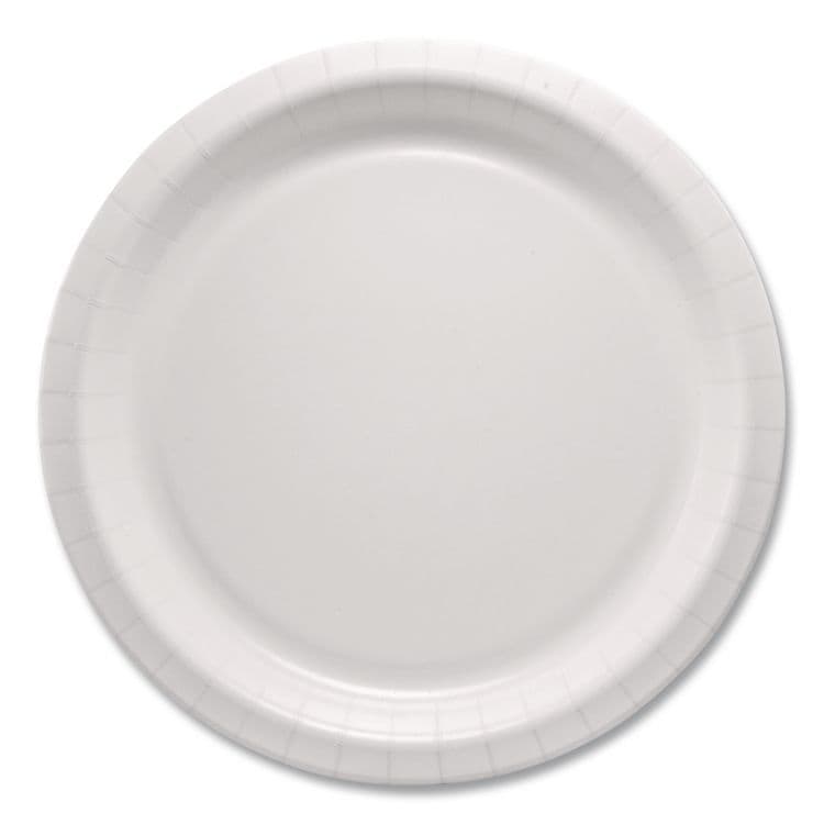 DART Compostable Paper Dinnerware, ProPlanet Seal, Plate, 10" dia, White, 500/Carton (SCCHP10W)