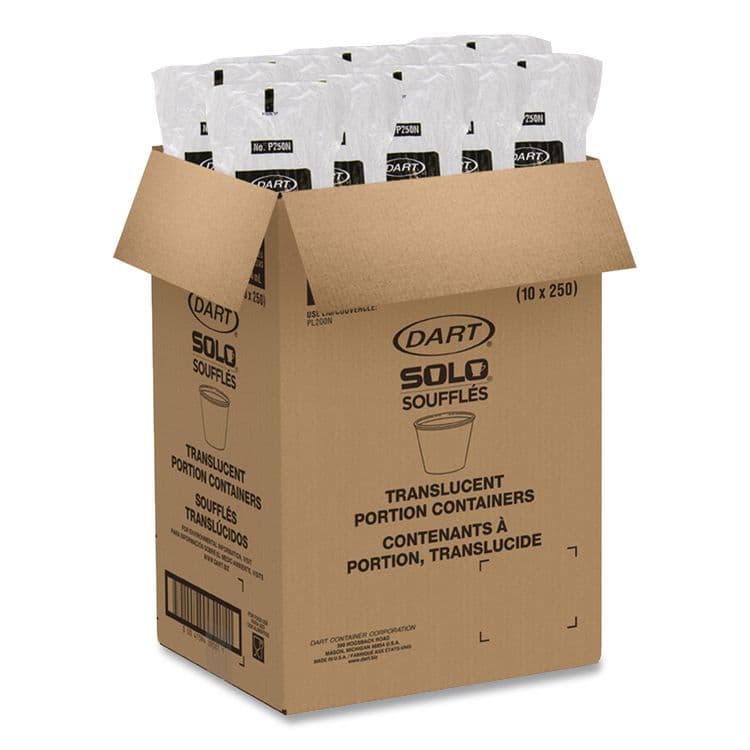 DART Portion Containers, 2.5 oz, Plastic, Translucent, 2,500/Carton (SCCP250N) thumbnail 3