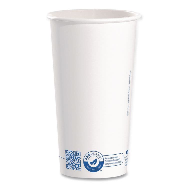 DART Recycled Content PCF Paper Hot Cups, ProPlanet Seal, 20 oz, White/Blue, 600/Carton (SCC420RCPLANET)