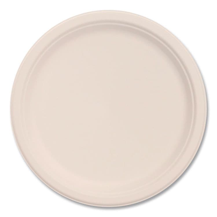DART Compostable Molded Fiber Dinnerware, ProPlanet Seal, Plate, 10.2" dia, Natural, 500/Carton (DCC10FBRP1)