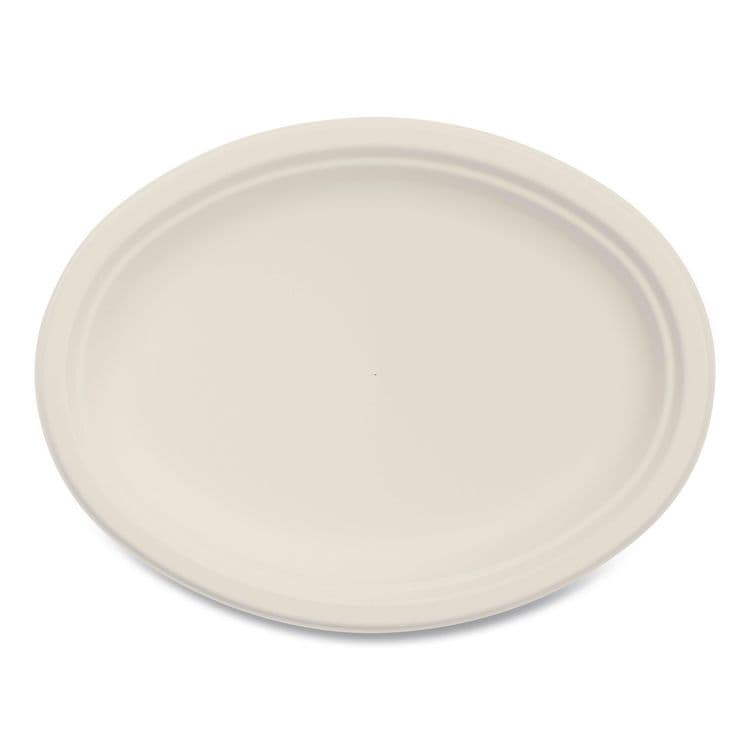 DART Compostable Molded Fiber Dinnerware, ProPlanet Seal, Platter, 10" Diameter, Natural, 500/Carton (DCC10FBRPLR1)