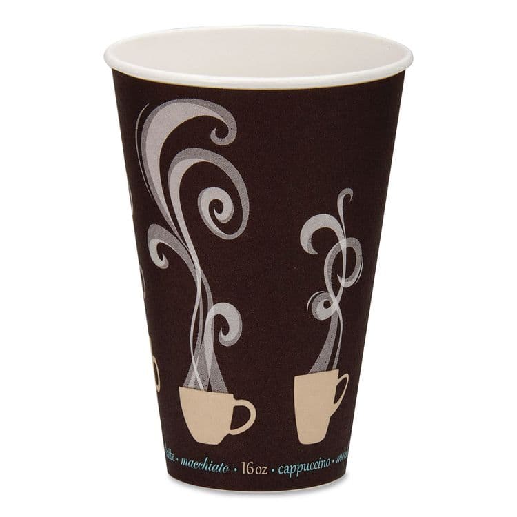 DART Thermoguard Insulated Paper Hot Cups, 16 oz, Steam Print Design, 600/Carton (DCCDWTG16ST)