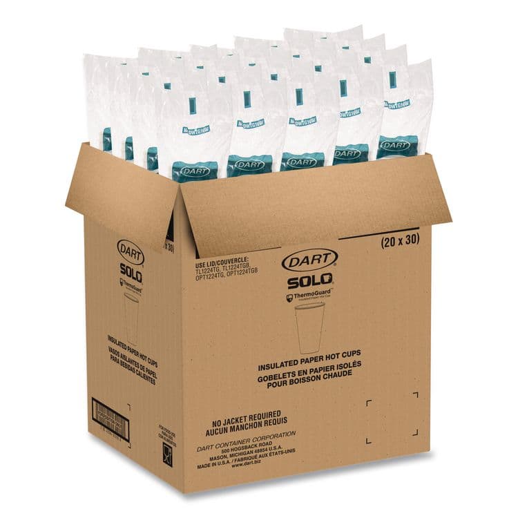 DART Thermoguard Insulated Paper Hot Cups, 16 oz, White Sustainable Forest Design, 30/Pack (SCCDWTG16WPK) thumbnail 3