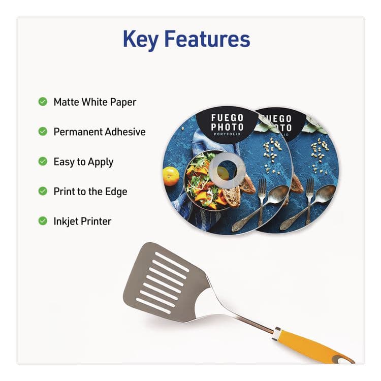 AVERY PRODUCTS CORPORATION Inkjet CD Labels, Matte White, 40/Pack (AVE8692) thumbnail 2