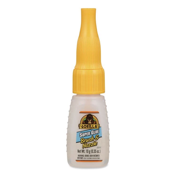 GORILLA GLUE COMPANY Super Glue with Brush and Nozzle Applicators, 0.35 oz, Dries Clear (GOR7500101)