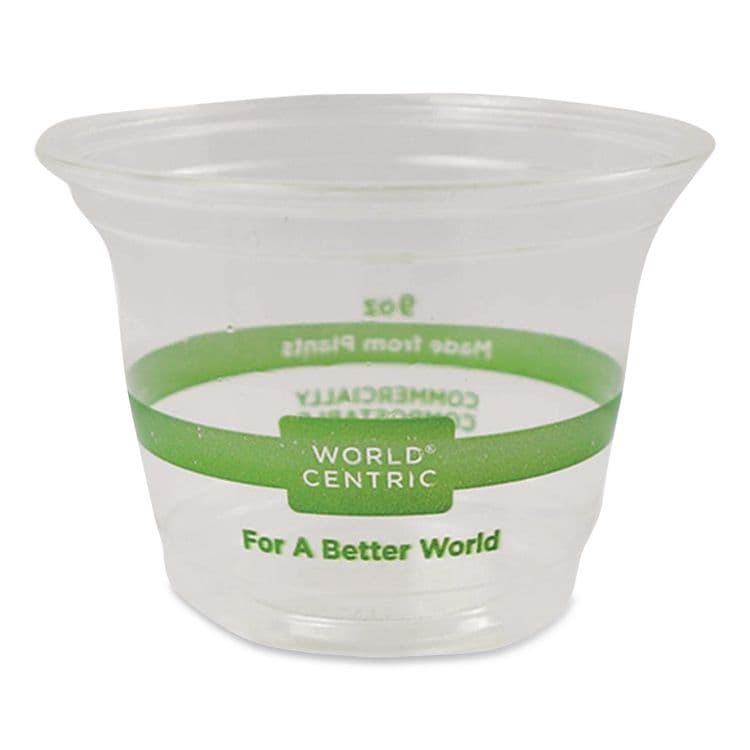 WORLD CENTRIC PLA Clear Cold Cups, 9 oz, Plastic, Clear, 1,000/Carton (WORCPCS9Q)