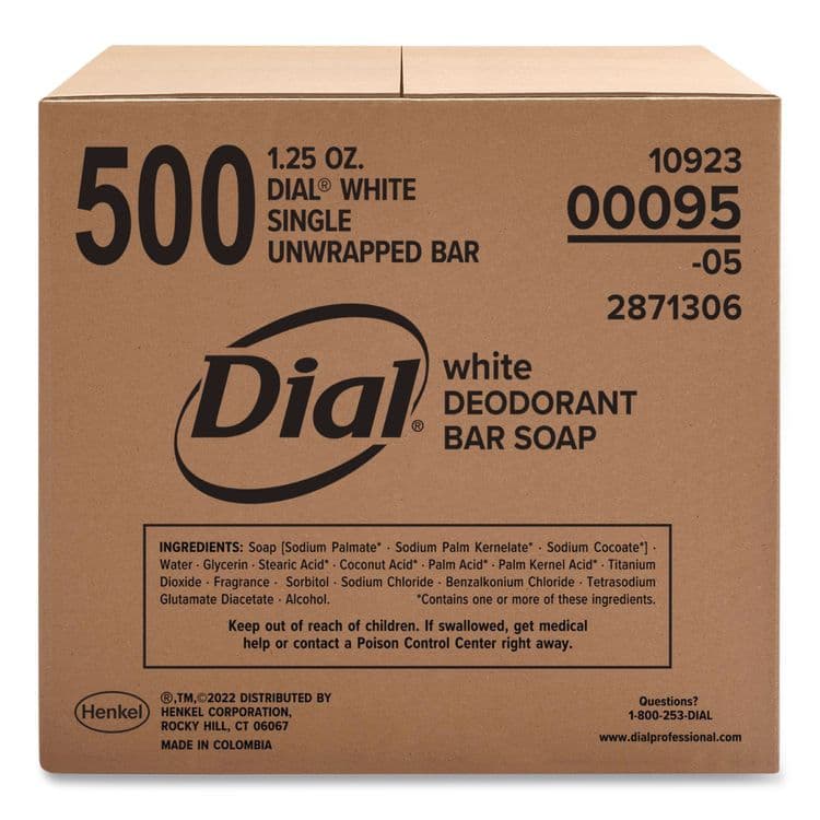 DIAL PROFESSIONAL Antibacterial Deodorant Bar Soap, Floral Scent, 1.5 oz, 500/Carton (DIA00095)