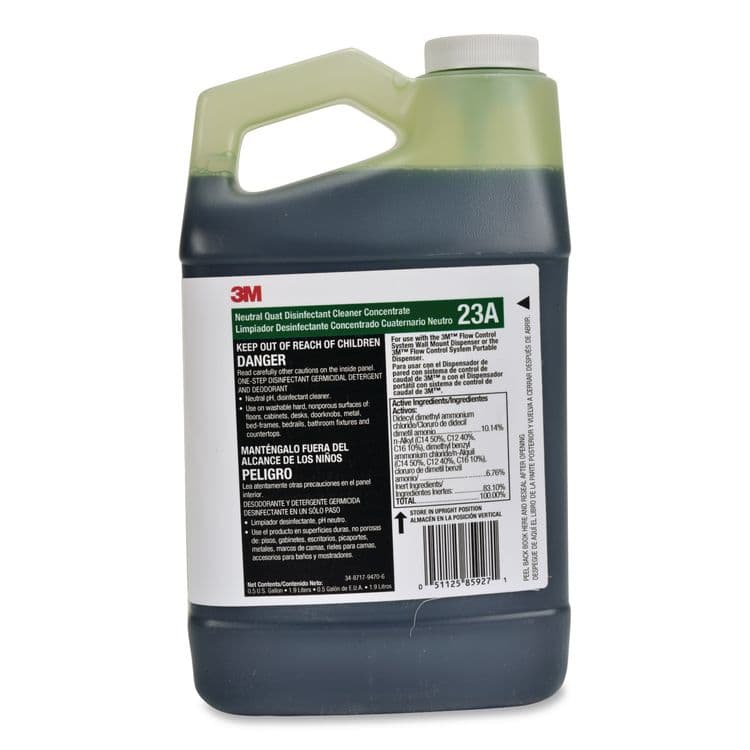 3M/COMMERCIAL TAPE DIV. Neutral Quat Disinfectant Cleaner Concentrate 23A, 0.5 gal Bottle, 4/Carton (MMM23A) thumbnail 2