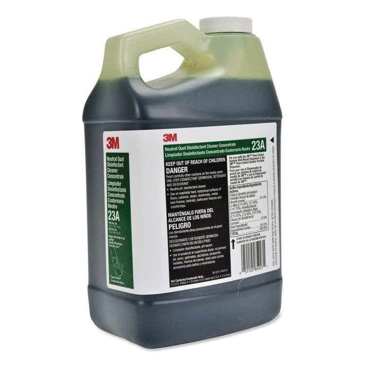 3M/COMMERCIAL TAPE DIV. Neutral Quat Disinfectant Cleaner Concentrate 23A, 0.5 gal Bottle, 4/Carton (MMM23A) thumbnail 3