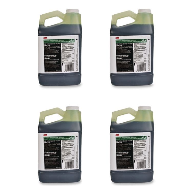 3M/COMMERCIAL TAPE DIV. Neutral Quat Disinfectant Cleaner Concentrate 23A, 0.5 gal Bottle, 4/Carton (MMM23A)