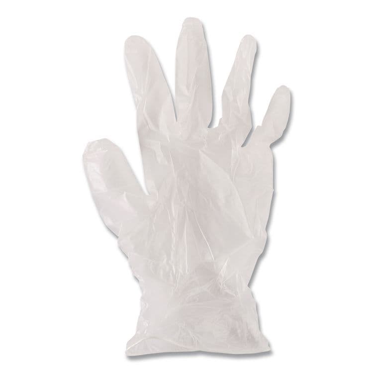 BOARDWALK Exam Vinyl Gloves, Powder-Free, X-Large, 3.6 mil Thick, 9.5" Long, Clear, 100/Box (BWK361XLBX) thumbnail 2