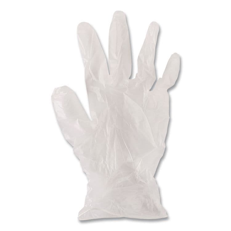 BOARDWALK General Purpose Vinyl Gloves, Powder-Free, Large, 2.6 mil Thick, 13" Long, Clear, 100/Box (BWK365LBX) thumbnail 2