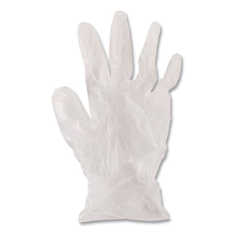BOARDWALK General Purpose Vinyl Gloves, Powder-Free, Large, 2.6 mil Thick, 9.5" Long, Clear, 100/Box, 10 Boxes/Carton (BWK365LCT) thumbnail 3