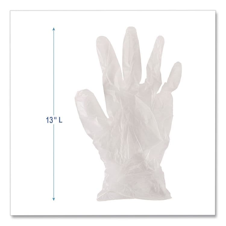 BOARDWALK General Purpose Vinyl Gloves, Powder-Free, Medium, 2.6 mil Thick, 9.5" Long, Clear, 100/Box, 10 Boxes/Carton (BWK365MCT) thumbnail 3