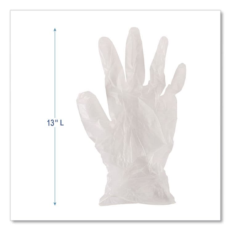 BOARDWALK General Purpose Vinyl Gloves, Powder-Free, Small, 2.6 mil Thick, 9.5" Long, Clear, 100/Box (BWK365SBX) thumbnail 2