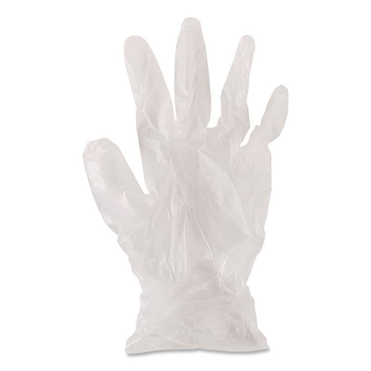 BOARDWALK Exam Vinyl Gloves, Powder-Free, Large, 3.6 mil Thick, 9.5" Long, Clear, 100/Box (BWK361LBX) thumbnail 2