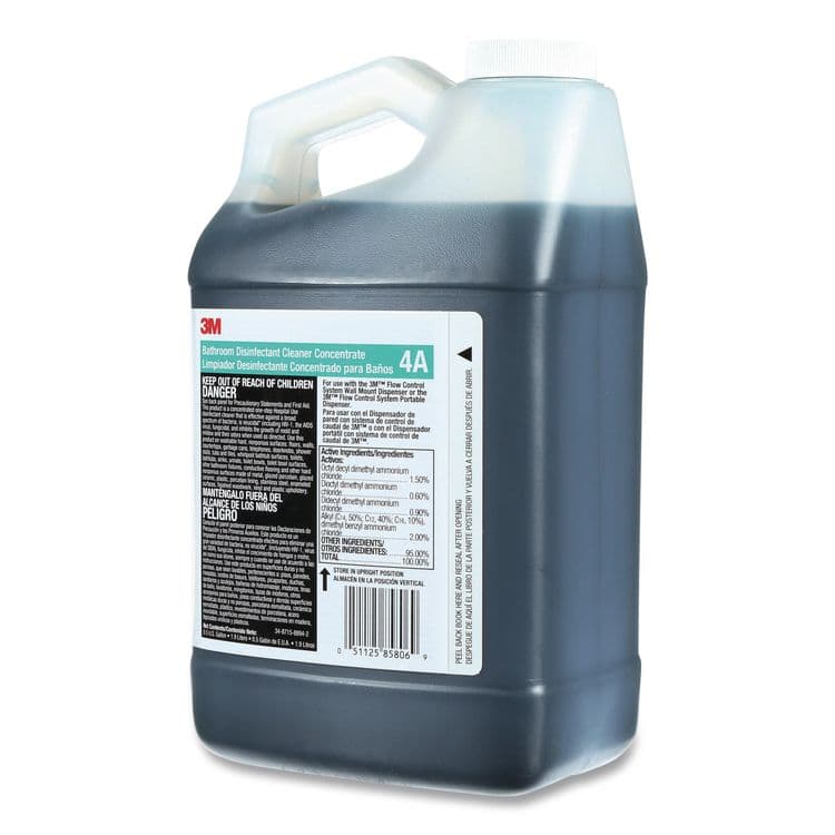 3M/COMMERCIAL TAPE DIV. Bathroom Disinfectant Cleaner Concentrate 4A, Baby Powder Scent, 0.5 gal Bottle, 4/Carton (MMM4A) thumbnail 4
