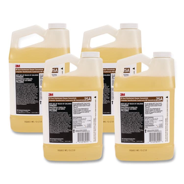 3M/COMMERCIAL TAPE DIV. HB Quat Disinfectant Cleaner Concentrate, For Flow Control System and Twist 'n Fill System, 1 gal Bottle (MMM25A)