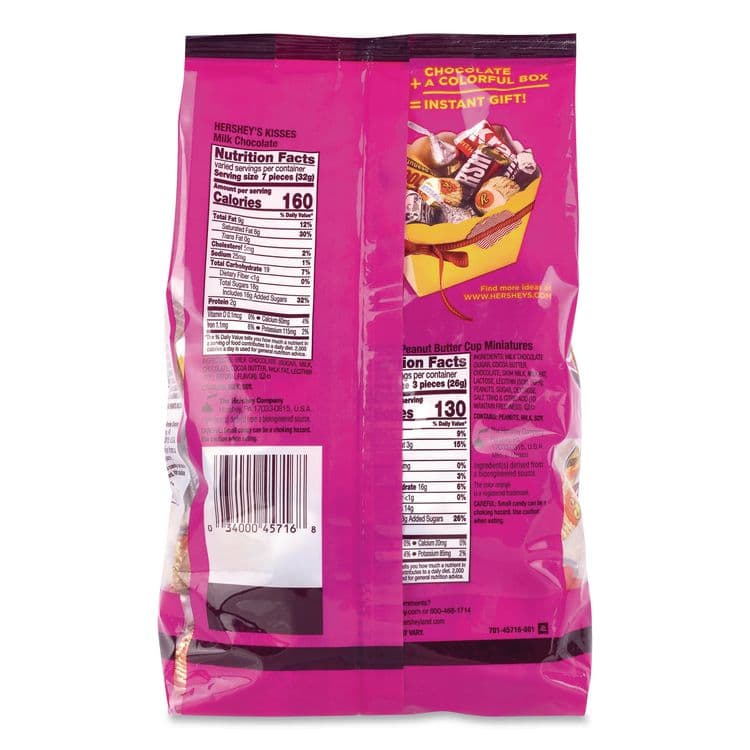 THE HERSHEY COMPANY Milk Chocolate Candy Mini Assortment, 32.9 oz Bag, 122 Individually Wrapped Chocolates (GRR22002588) thumbnail 3