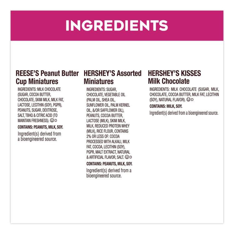 THE HERSHEY COMPANY Milk Chocolate Candy Mini Assortment, 32.9 oz Bag, 122 Individually Wrapped Chocolates (GRR22002588) thumbnail 2